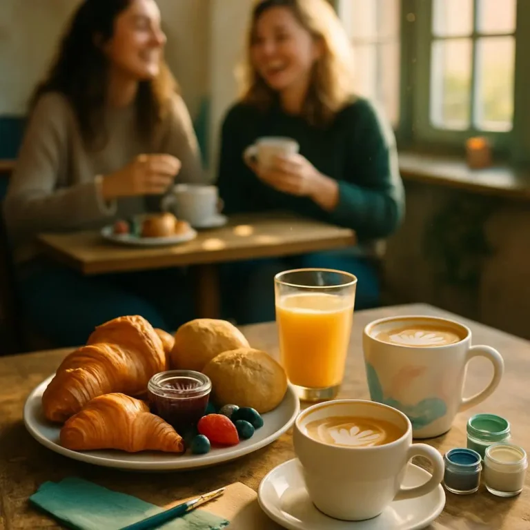 KI-generiert: Frühstück und Keramik bemalen im BeAwi KreativCafé Erfurt